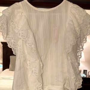 Lace white women’s top Medium